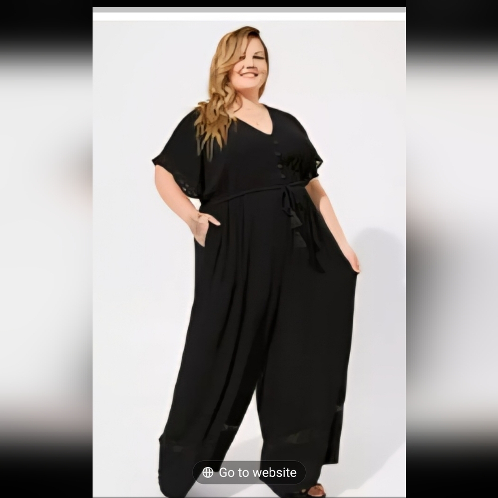 Torrid Festi Gauze Crochet Lace Wides Leg Jumpsuit